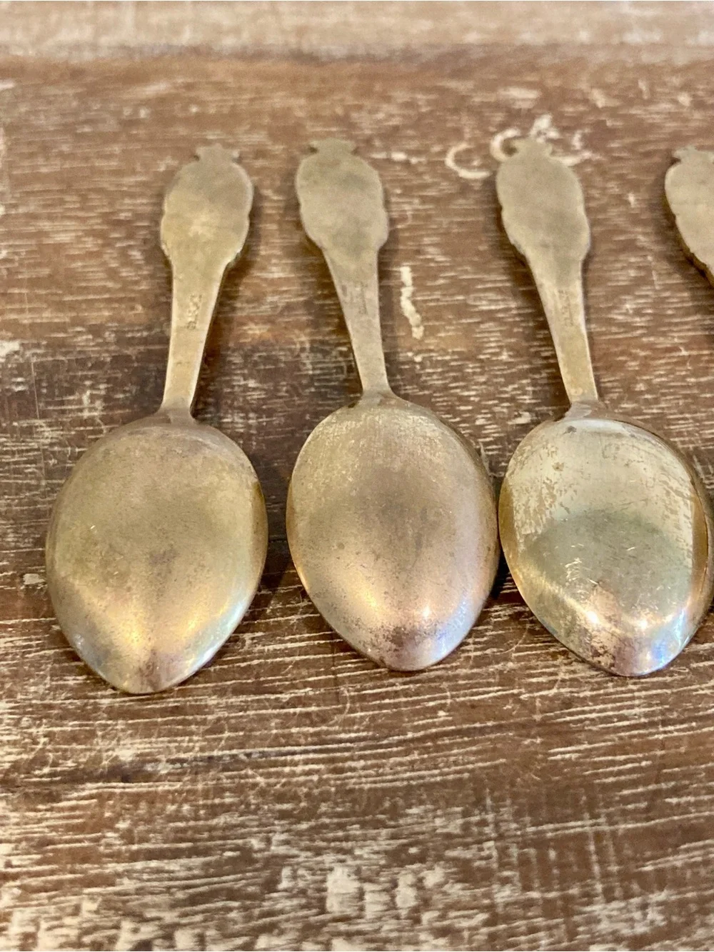 5 Vintage Gold Plated Souvenir Demitasse Spoons Denmark Soldiers